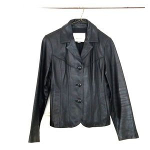 Black leather jacket